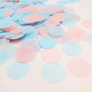 Baby Pink & Blue Round Paper Confetti 20g
