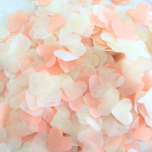 Ivory & Baby Pink Heart Tissue Paper Confetti 20g