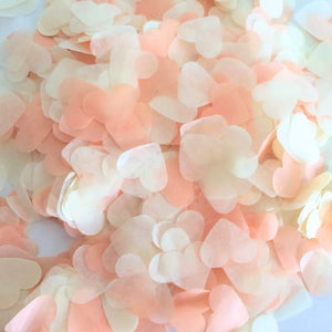 Ivory & Baby Pink Heart Tissue Paper Confetti 20g