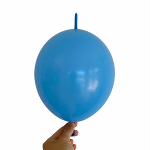 10-inch Linking Tail Latex Balloons 10pk blue