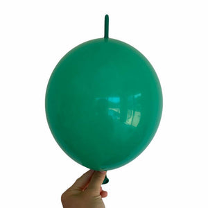 10-inch Linking Tail Latex Balloons 10pk green