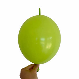 10-inch Linking Tail Latex Balloons 10pk lime green