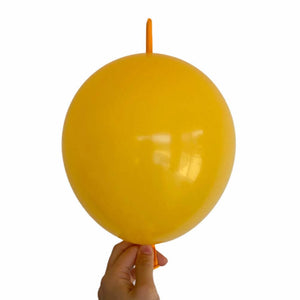 10-inch Linking Tail Latex Balloons 10pk marigold
