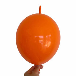 10-inch Linking Tail Latex Balloons 10pk orange