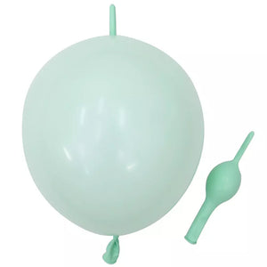 10-inch Pastel Tail Linking Latex Balloons 10pk-mint-green