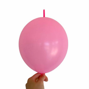 10-inch Linking Tail Latex Balloons 10pk pink
