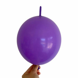 10-inch Linking Tail Latex Balloons 10pk purple