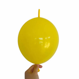 10-inch Linking Tail Latex Balloons 10pk yellow