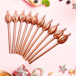 Rose Gold Pussy Straws 10pk