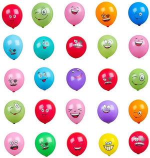 12-inch Colourful Funny Emoji Latex Balloons 10 Pack