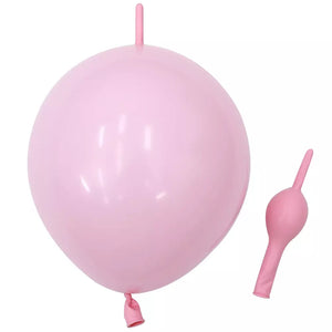 12-inch Pastel Tail Linking Latex Balloons 10pk - pink