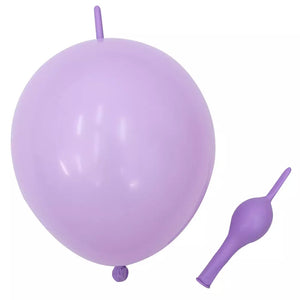 12-inch Pastel Tail Linking Latex Balloons 10pk - purple
