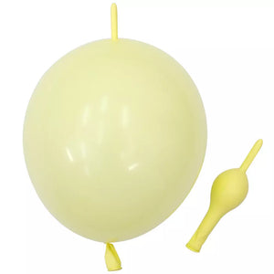 12-inch Pastel Tail Linking Latex Balloons 10pk - yellow