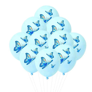 12-inch Pastel Blue Butterfly Latex Balloons 10pk