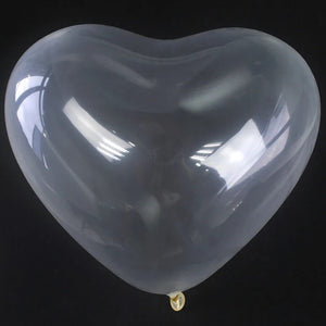 12-inch Clear Transparent Heart Latex Balloons 10pk