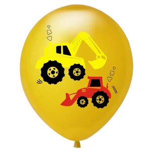 Pack of 10 12inch Construction Truck Orange Latex Balloons kids birthday party decor