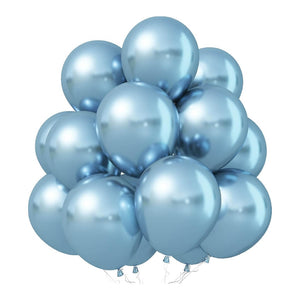 12inch chrome metallic light blue latex balloons party decorations