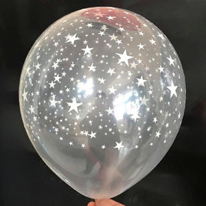 12-inch Twinkling Little Star Clear Latex Balloons 10pk