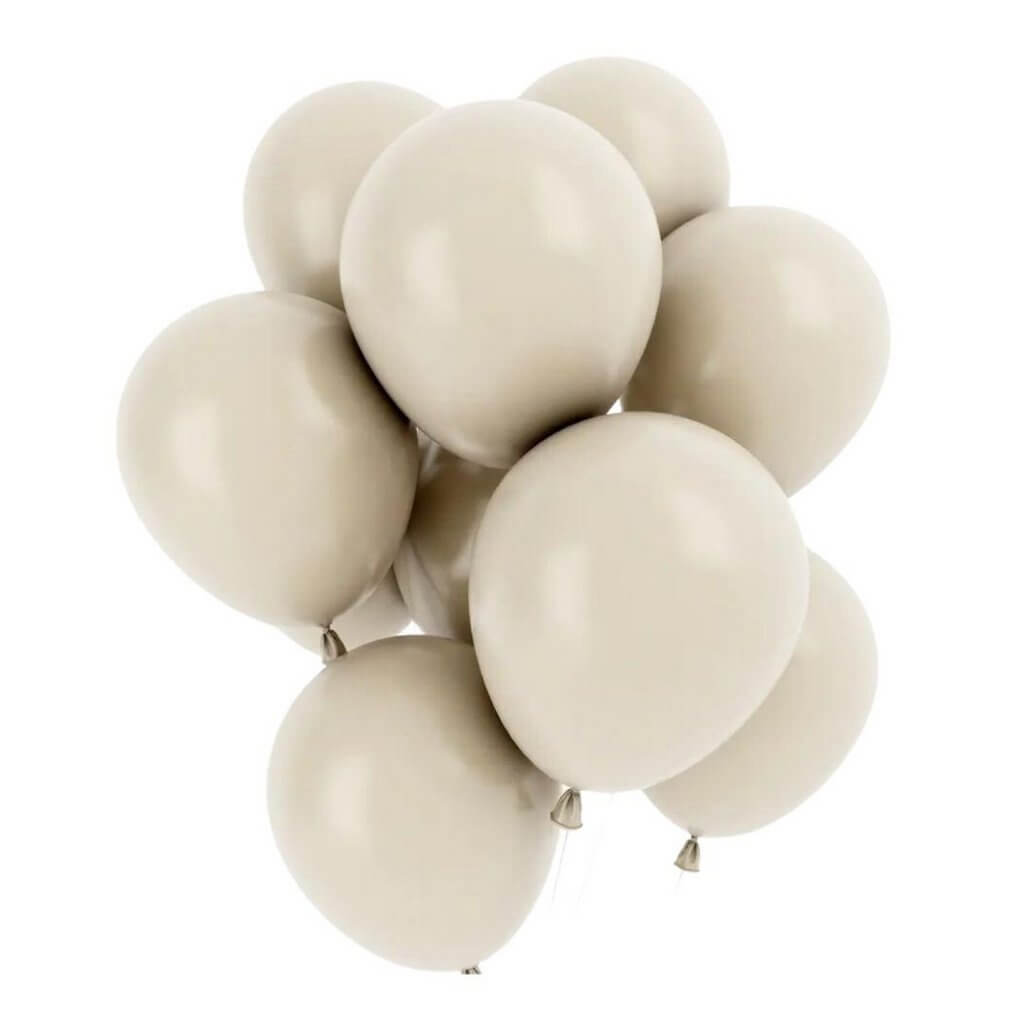 12inch Retro White Sand Latex Balloons 10pk