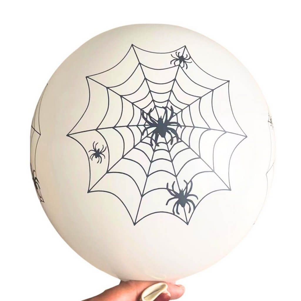 12-inch Halloween Spider Web White Latex Balloons 10pk