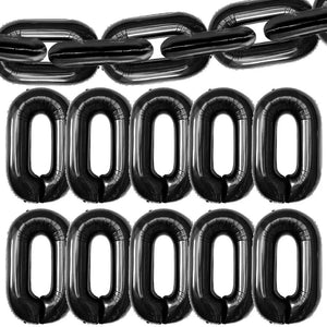 16-inch Black Chain Link Foil Balloon Garland
