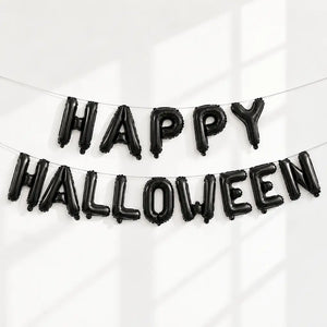 16-inch Black Happy Halloween Foil Balloon Banner