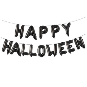 16-inch Black Happy Halloween Foil Balloon Banner