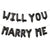 16in Black WILL YOU MARRY ME Foil Balloon Banner