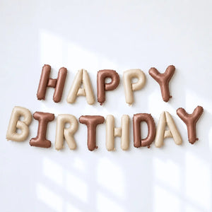 16in Caramel & Chocolate HAPPY BIRTHDAY Foil Balloon Banner