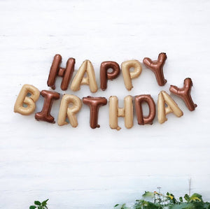 16in Caramel & Chocolate HAPPY BIRTHDAY Foil Balloon Banner