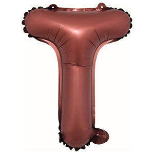 16-inch Chocolate Brown A-Z Alphabet Letter t Foil Balloon