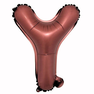 16-inch Chocolate Brown A-Z Alphabet Letter y Foil Balloon