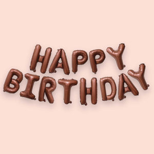 16in Chocolate HAPPY BIRTHDAY Foil Balloon Banner