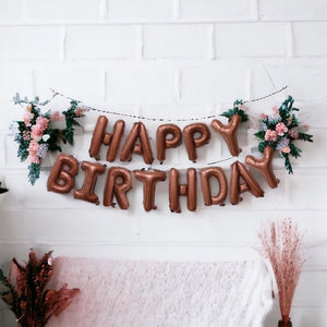 16in Chocolate HAPPY BIRTHDAY Foil Balloon Banner