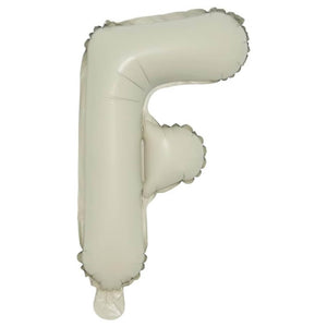 16-inch Cream A-Z Alphabet Letter f Foil Balloon