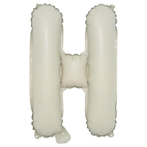 16-inch Cream A-Z Alphabet Letter h Foil Balloon