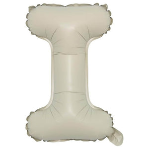16-inch Cream A-Z Alphabet Letter i Foil Balloon