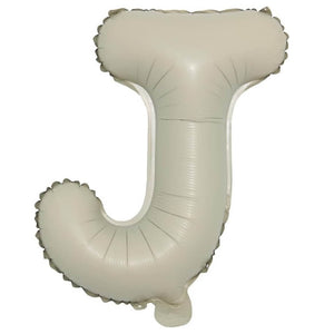 16-inch Cream A-Z Alphabet Letter j Foil Balloon