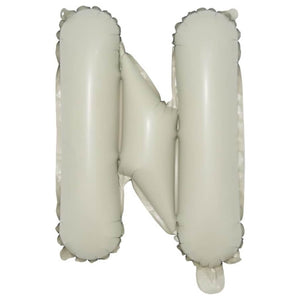 16-inch Cream A-Z Alphabet Letter n Foil Balloon