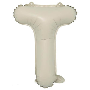 16-inch Cream A-Z Alphabet Letter t Foil Balloon