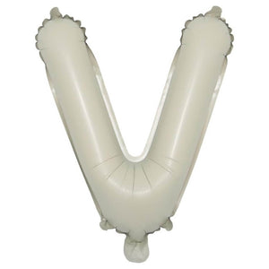 16-inch Cream A-Z Alphabet Letter v Foil Balloon
