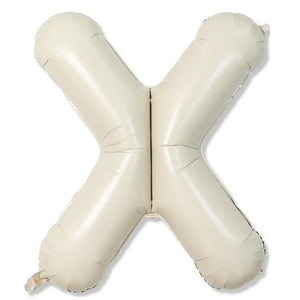 16-inch Cream A-Z Alphabet Letter x Foil Balloon