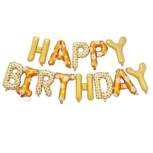 16-inch Orange Daisy Floral HAPPY BIRTHDAY Foil Balloon Banner