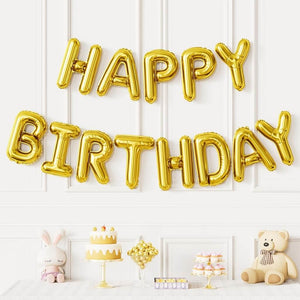 Online Party Supplies Australia 16 Inch Gold HAPPY BIRTHDAY Foil Letter Balloon Banner