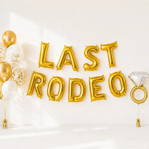 16-inch Gold LAST RODEO Hen Party Foil Balloon Banner