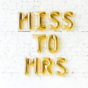 16 Inch Gold MISS TO MRS Foil Balloon Banner hen party decorations