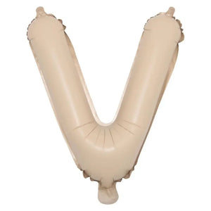 16-inch Matte Caramel Alphabet Letter V Foil Balloon