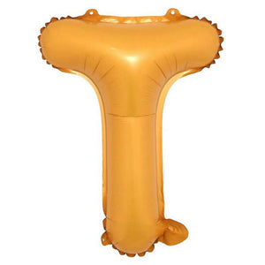 16in Orange A-Z Alphabet Letter T Foil Balloon
