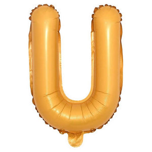 16in Orange A-Z Alphabet Letter U Foil Balloon