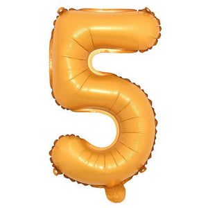 16in Orange 0-9 Number Foil Balloon - number  5